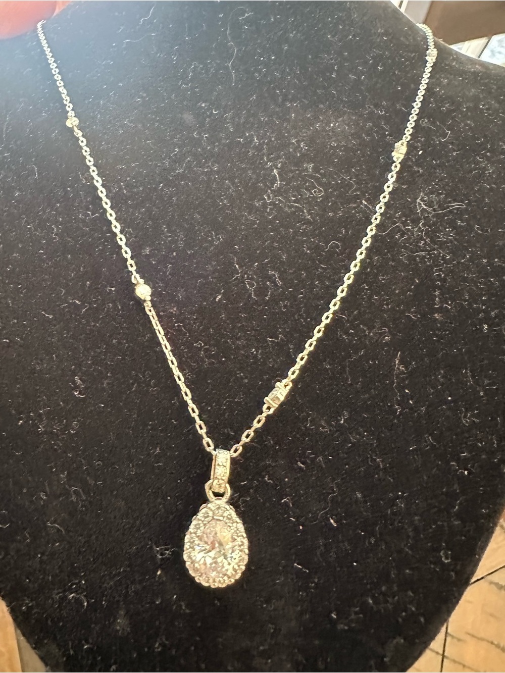 18-24” Rhodium over 925 SS CZ Pendant Necklace